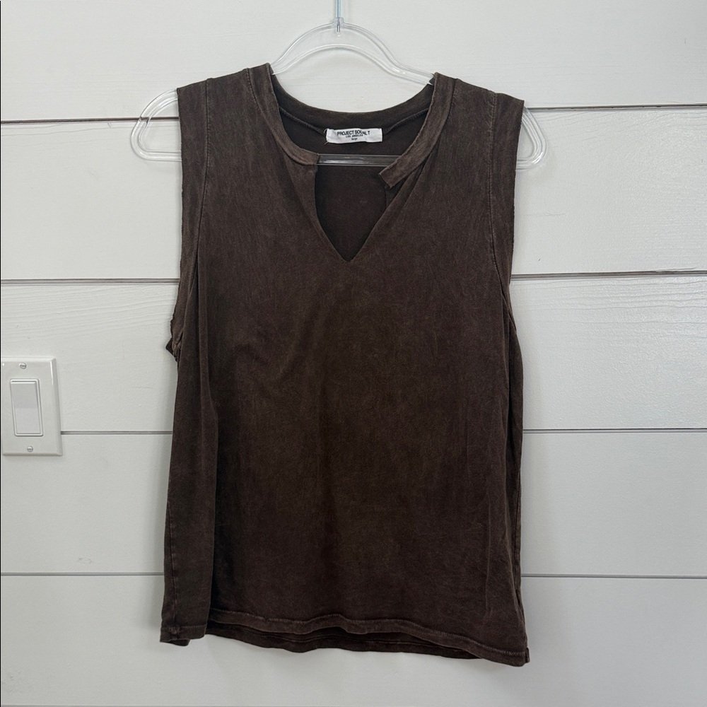 Project Social T Dark Brown Muscle Tee